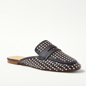Ann Taylor NIB NAVY Woven Leather Loafer Size 8.5